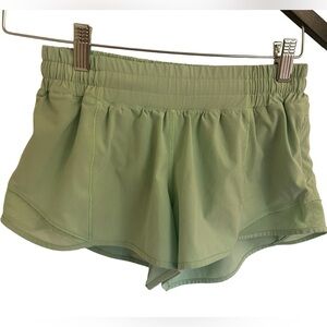 lululemon athletica Light Green hotty hot shorts